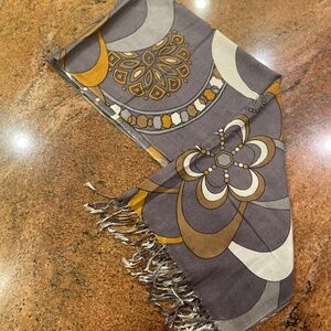 NEW! Cashmere Floral Geometric Woven Bohemian Fringed Scarf, Wrap, Shawl